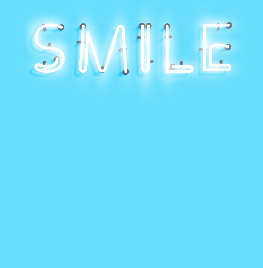 Smile neon sign